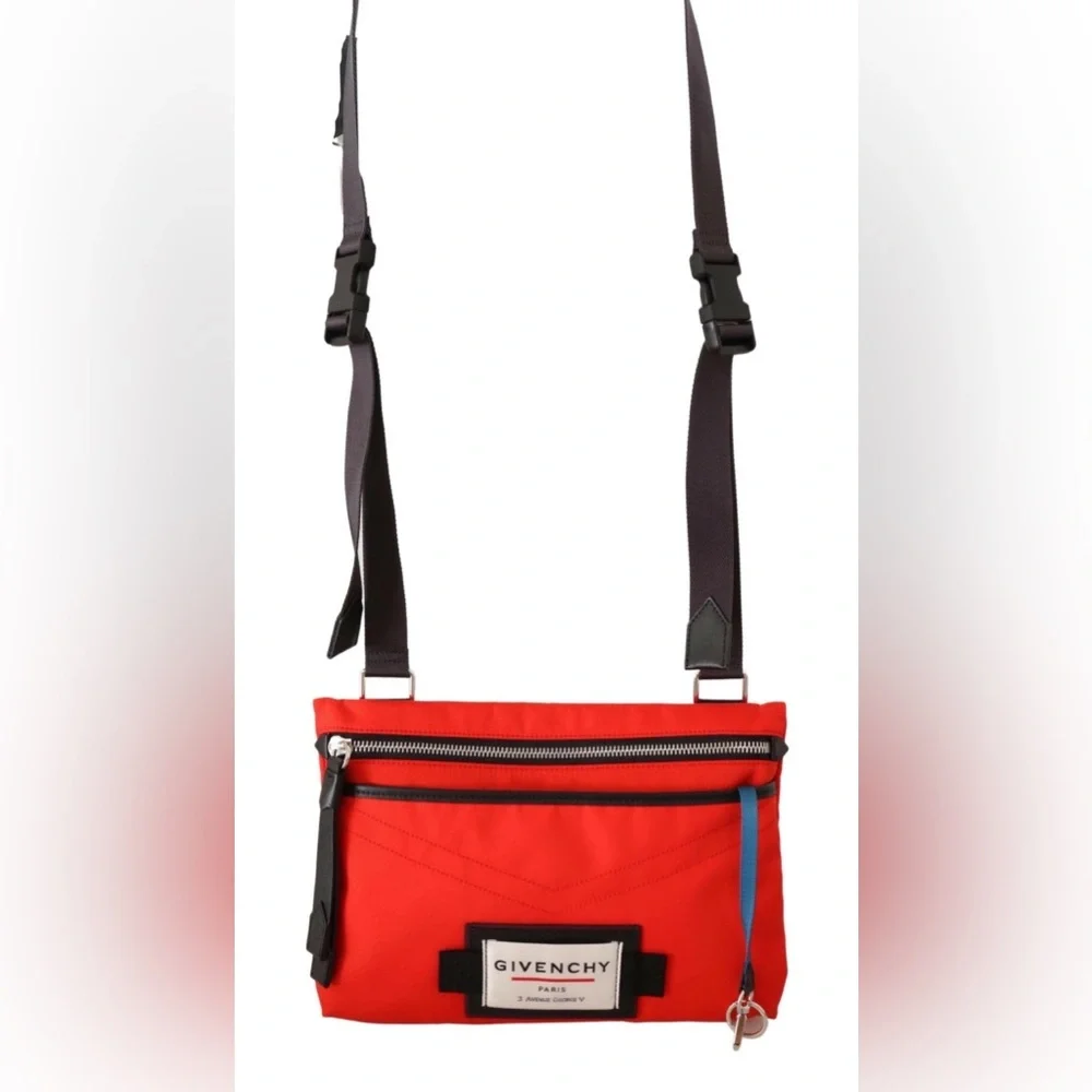 NWT Givenchy Red Downtown Flat Crossbody Bag Men’s Authentic